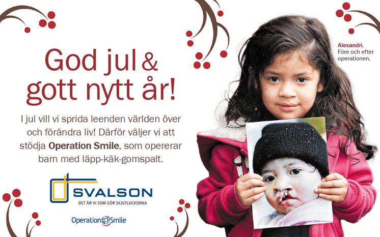 Svalson stödjer Operation Smile